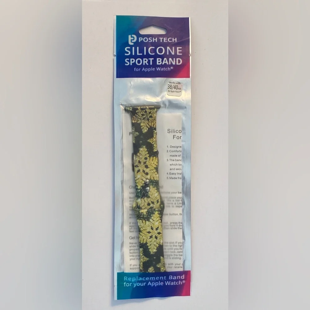 Silicone Sports Band For Apple Watch 38/40mm, Snowflake Pattern